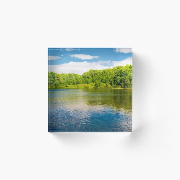 beautiful reflection of a sky in the lake Acrylic Block