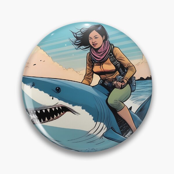 Item preview, Woman Rides Shark designed and sold by ToadfreakMcGee123.