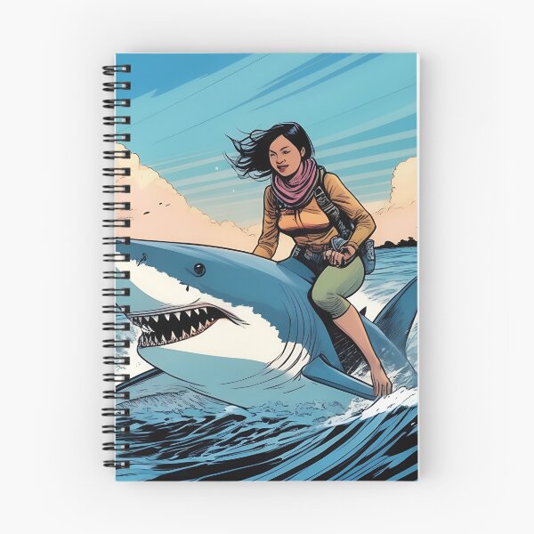 Item preview, Woman Rides Shark designed and sold by ToadfreakMcGee123.