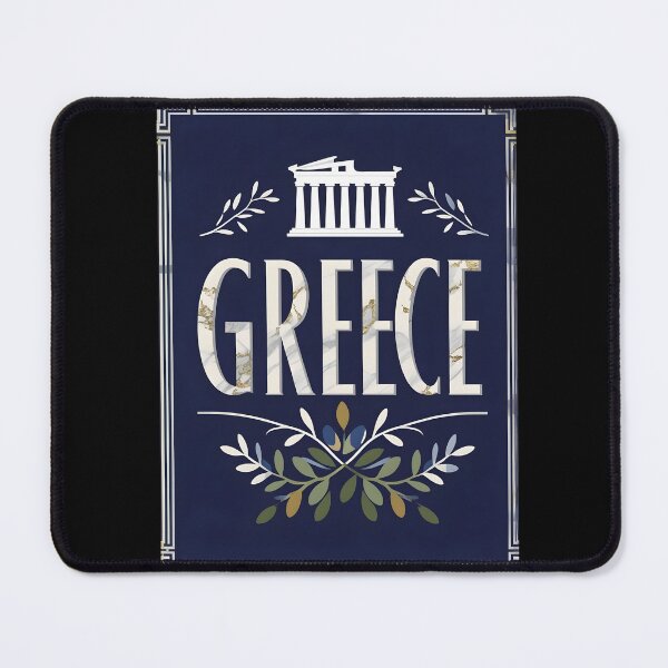 Item preview, Greece Minimalist Poster | Modern Travel Art Print of Santorini & Ancient Ruins designed and sold by MillennialVibe.