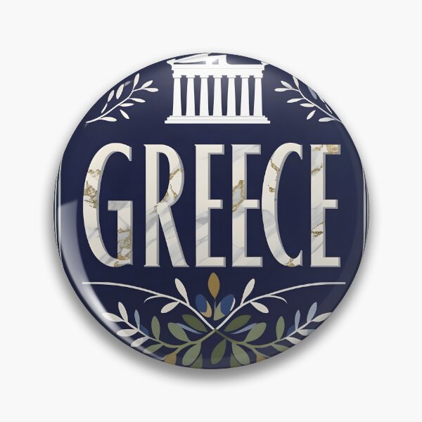Item preview, Greece Minimalist Poster | Modern Travel Art Print of Santorini & Ancient Ruins designed and sold by MillennialVibe.