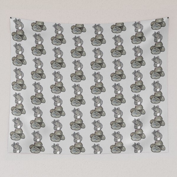 Item preview, Cute MOUSE Standing on Pile of ROCKS Illustration designed and sold by JoyfulWhimsy.