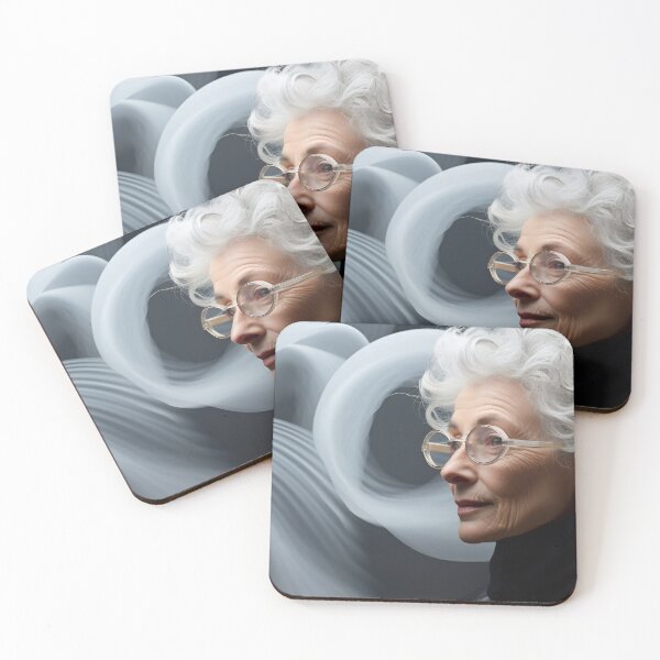 Item preview, Elegant woman with curly white hair designed and sold by anytka.