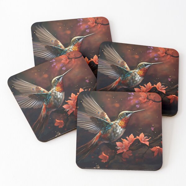 Item preview, Ethereal Hummingbird Amidst Blooms designed and sold by anytka.