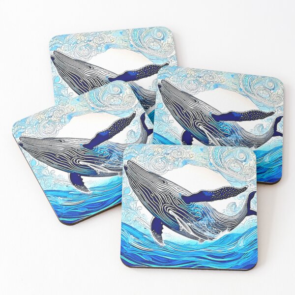Item preview, Blue Whale Wave Art designed and sold by Health And Fitness Posts e-Store.