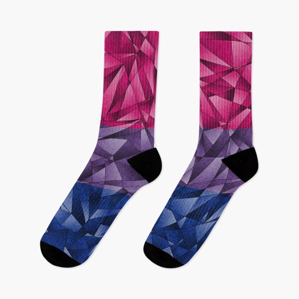 Item preview, Abstract Fractal Triangles Bisexual Pride Flag Pattern designed and sold by LiveLoudGraphic.