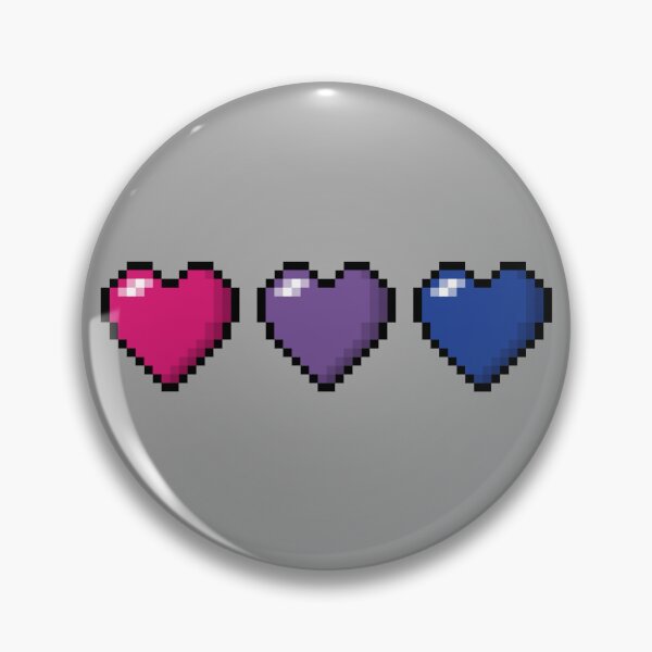 Item preview, Row of Three Bisexual Pride Flag Pixel Hearts designed and sold by LiveLoudGraphic.