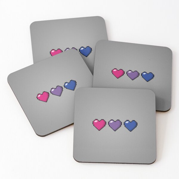 Item preview, Row of Three Bisexual Pride Flag Pixel Hearts designed and sold by LiveLoudGraphic.