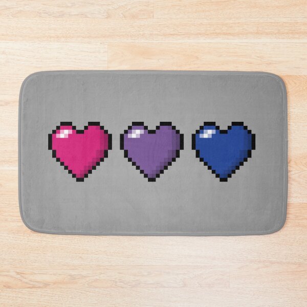 Item preview, Row of Three Bisexual Pride Flag Pixel Hearts designed and sold by LiveLoudGraphic.