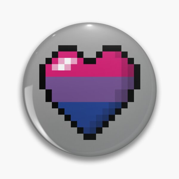 Item preview, Large Pixel Heart Design in Bisexual Pride Flag Colors designed and sold by LiveLoudGraphic.