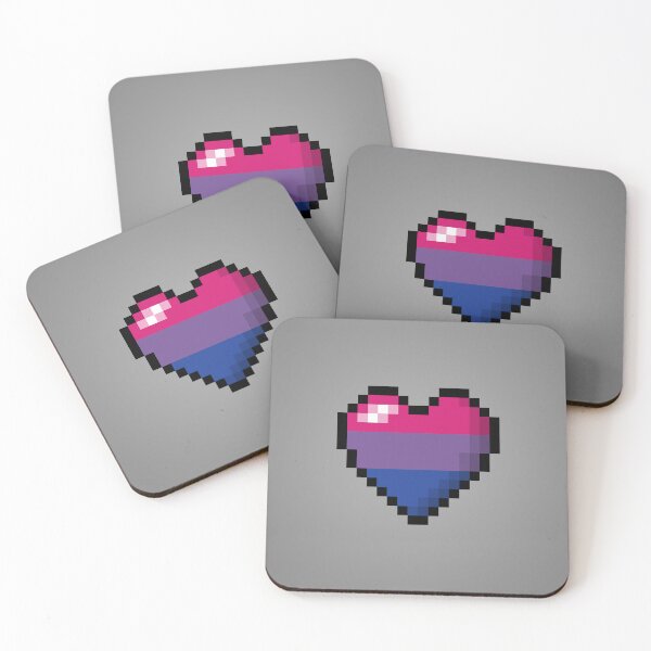 Item preview, Large Pixel Heart Design in Bisexual Pride Flag Colors designed and sold by LiveLoudGraphic.