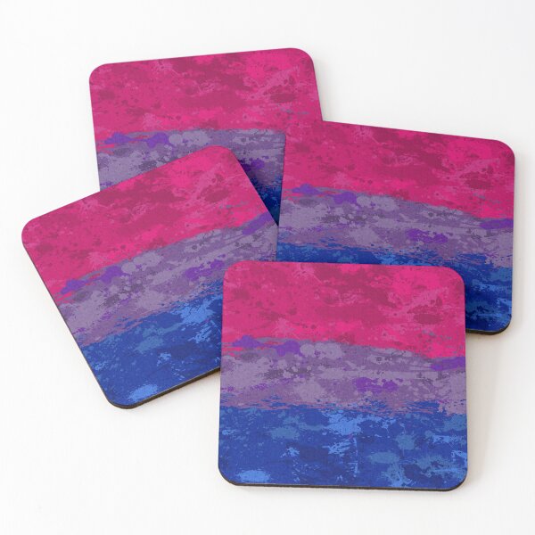 Item preview, Abstract Paint Splatter Bisexual Pride Flag Pattern designed and sold by LiveLoudGraphic.
