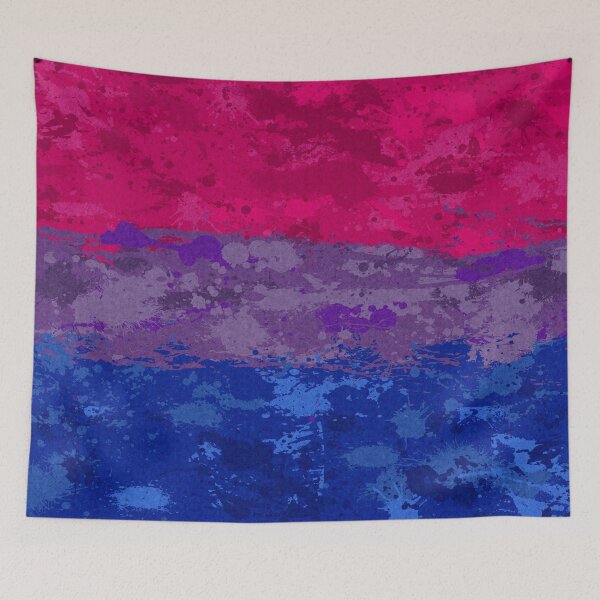 Item preview, Abstract Paint Splatter Bisexual Pride Flag Pattern designed and sold by LiveLoudGraphic.