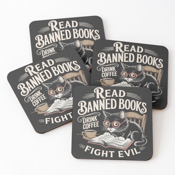 Item preview, Read Banned Books Drink Coffee Fight Evil - Black Cat designed and sold by Beanster-nl.