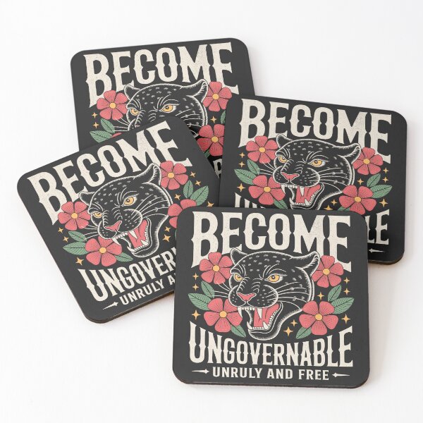 Item preview, Become Ungovernable - Retro Floral Black Cat designed and sold by Beanster-nl.