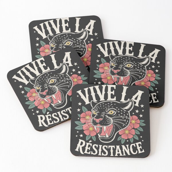 Item preview, Vive la Résistance - Retro Floral Black Cat designed and sold by Beanster-nl.