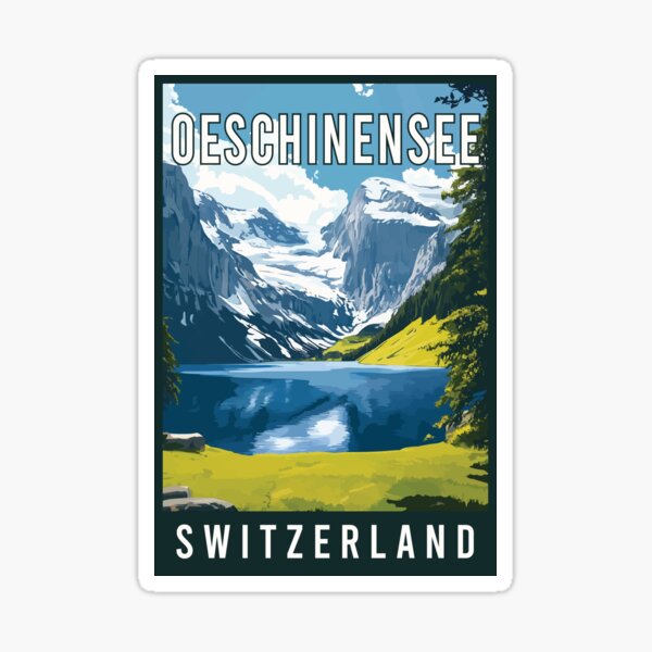 Vista previa del artículo con la obra «Descubra la joya alpina escondida Oeschinensee en Suiza - Arte de viaje», diseñado y vendido por turtlestart.