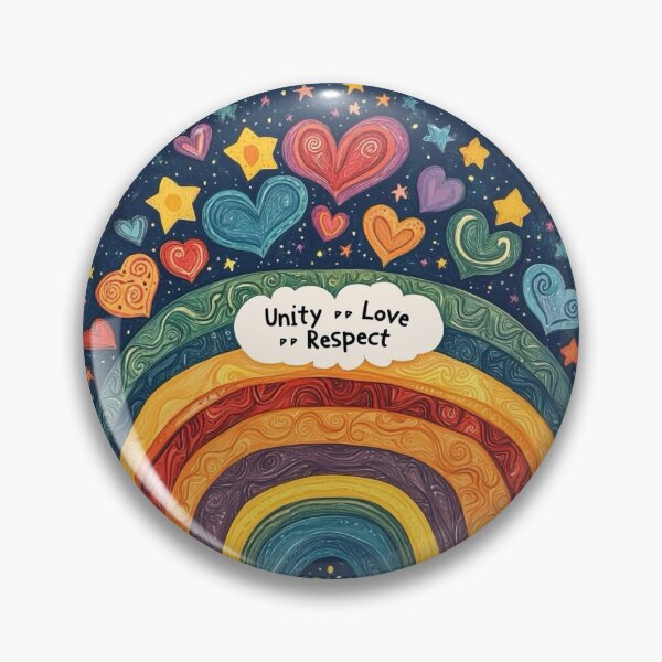 Item preview, Unity Love Respect – Starry Rainbow Heart Night Sky Sticker designed and sold by MindFulStudios.