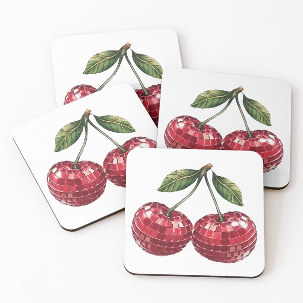 Item preview, cherries fruit disco ball groovy retro designed and sold by Gossip Rag.