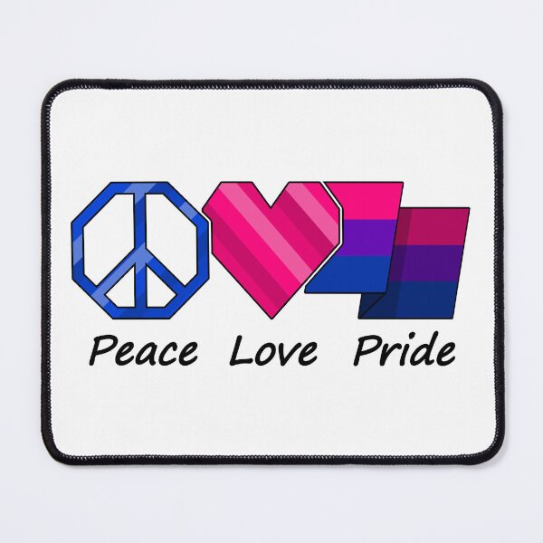 Item preview, Peace, Love, and Pride design in Bisexual pride flag colors designed and sold by LiveLoudGraphic.