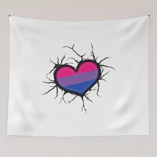 Item preview, Bisexual Heart Thrown into Cracked surface designed and sold by LiveLoudGraphic.