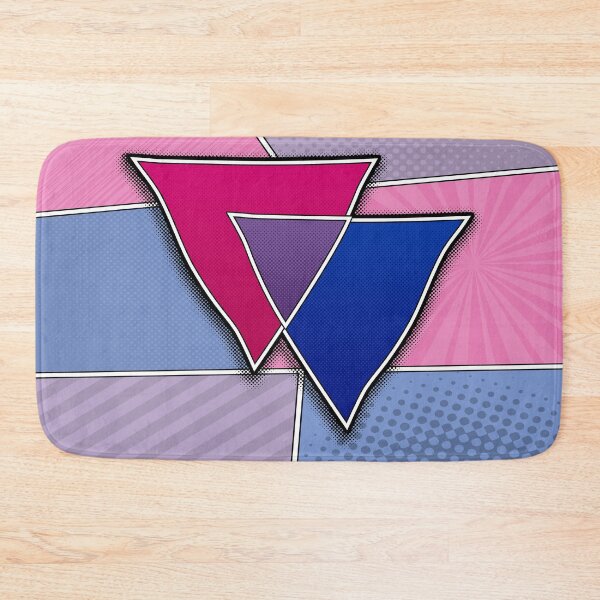 Item preview, Halftone Bisexual Pride Triangles with Flag Background designed and sold by LiveLoudGraphic.