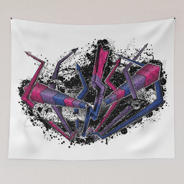 Item preview, Grunge Graffiti Bisexual Lightning and Arrows designed and sold by LiveLoudGraphic.