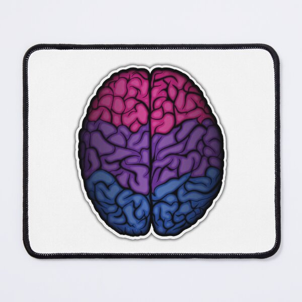 Item preview, Large Bisexual Pride Flag Colored Brain Vector designed and sold by LiveLoudGraphic.