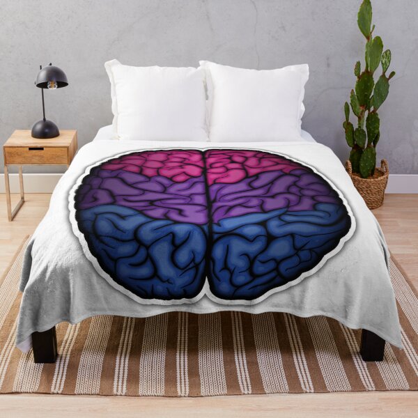 Item preview, Large Bisexual Pride Flag Colored Brain Vector designed and sold by LiveLoudGraphic.