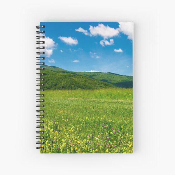 beautiful landscape with meadow in mountains Spiral Notebook