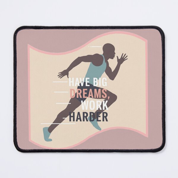 Item preview, Banner symbol athlete, runner with slogan: Have big dreams, work harder designed and sold by JaroDesign2023.