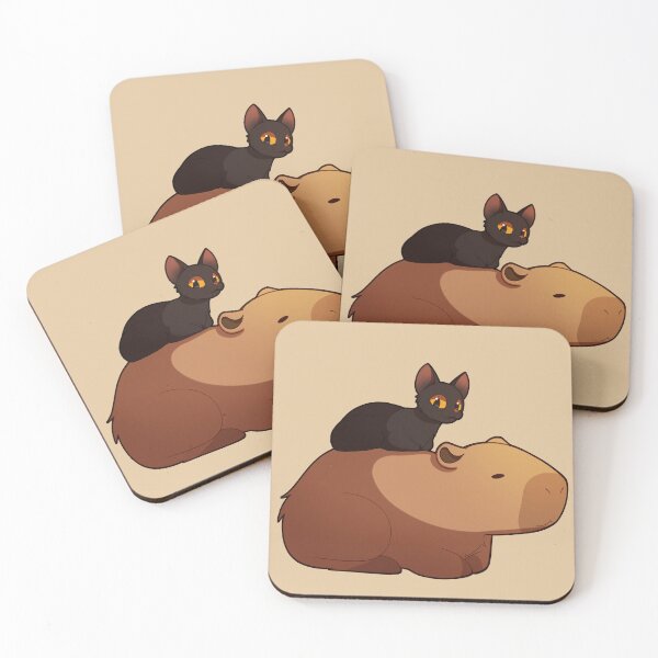 Item preview, Flow sticker and t-shirt, cat and capybara designed and sold by KanartMerch.