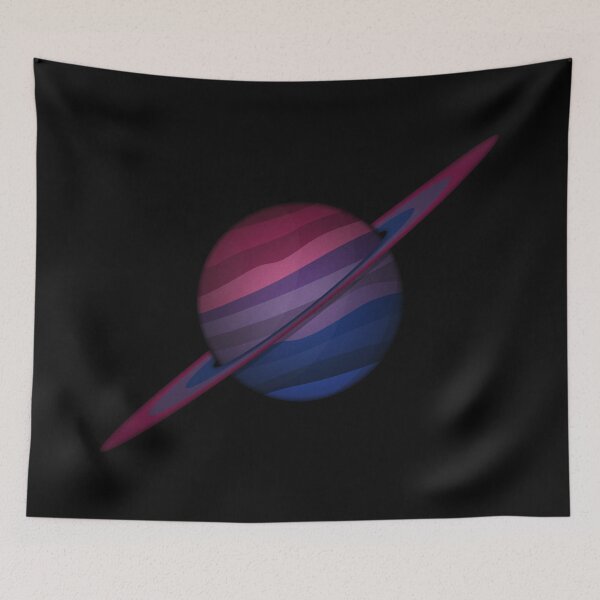 Item preview, Planet and Rings in Bisexual Pride Flag Colors designed and sold by LiveLoudGraphic.