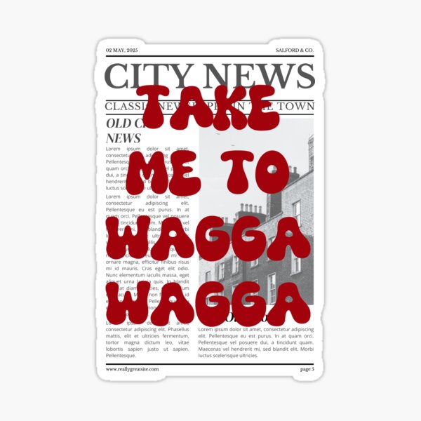 Artikel-Vorschau von Bring mich nach Wagga Wagga – Die Stadt des guten Sports, designt und verkauft von RM-Journey.