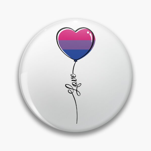 Item preview, Bisexual Pride Minimalist Heart Balloon with Love String designed and sold by LiveLoudGraphic.