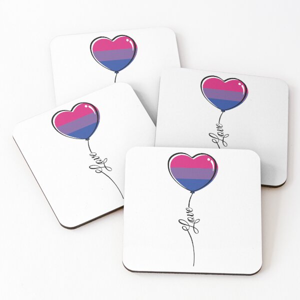 Item preview, Bisexual Pride Minimalist Heart Balloon with Love String designed and sold by LiveLoudGraphic.
