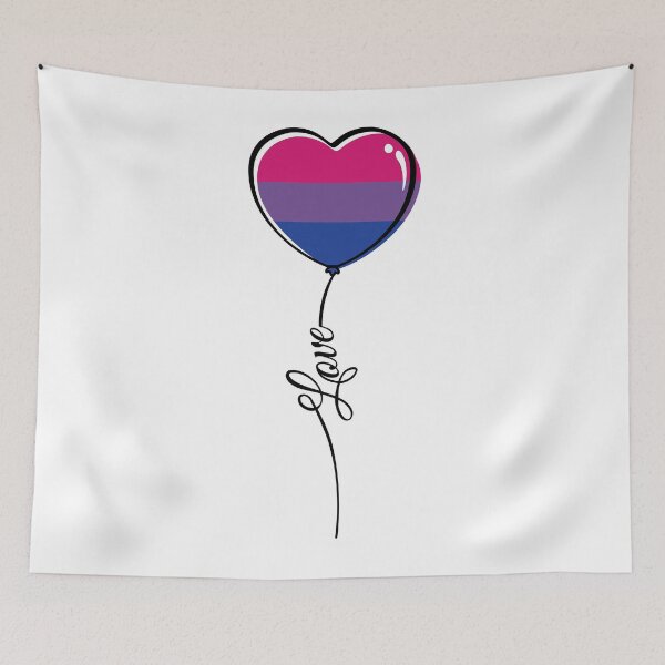 Item preview, Bisexual Pride Minimalist Heart Balloon with Love String designed and sold by LiveLoudGraphic.