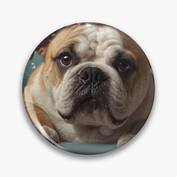 Item preview, Bulldog in Pink Bubble Bath Scene designed and sold by vk09.
