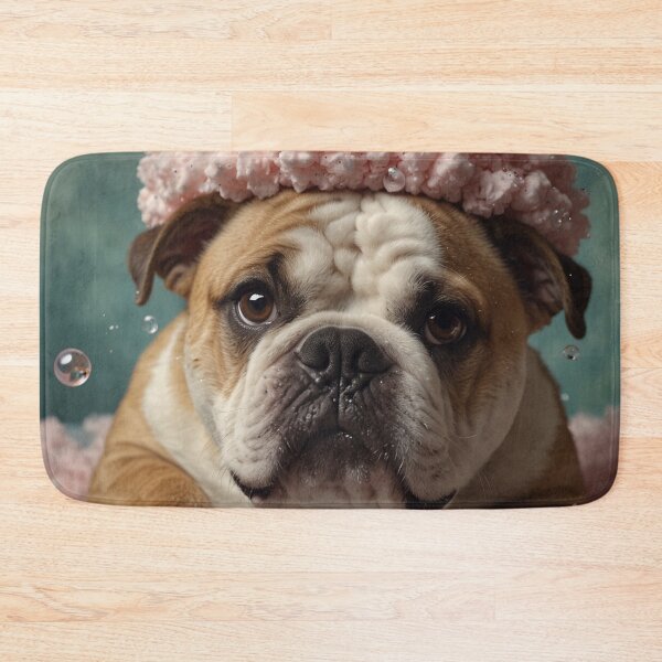 Item preview, Bulldog in Pink Bubble Bath Scene designed and sold by vk09.