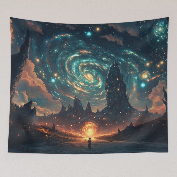 Item preview, Cosmic landscape with a lone figure designed and sold by anytka.