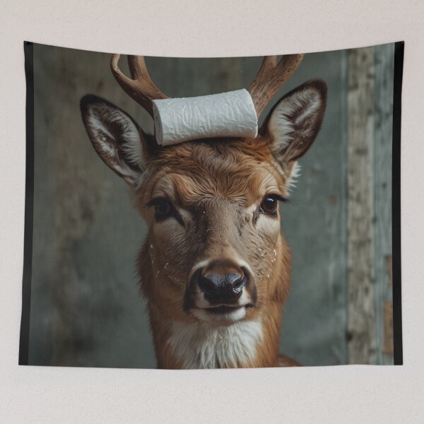 Item preview, Deer Wearing Toilet Paper on Antlers designed and sold by vk09.