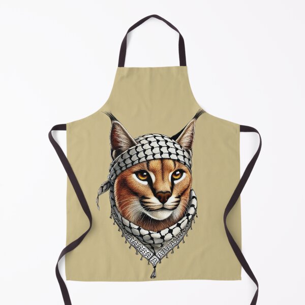 Item preview, Desert Lynx, Caracal, Palestinian Hero with Keffiyeh designed and sold by BluedarkArt.