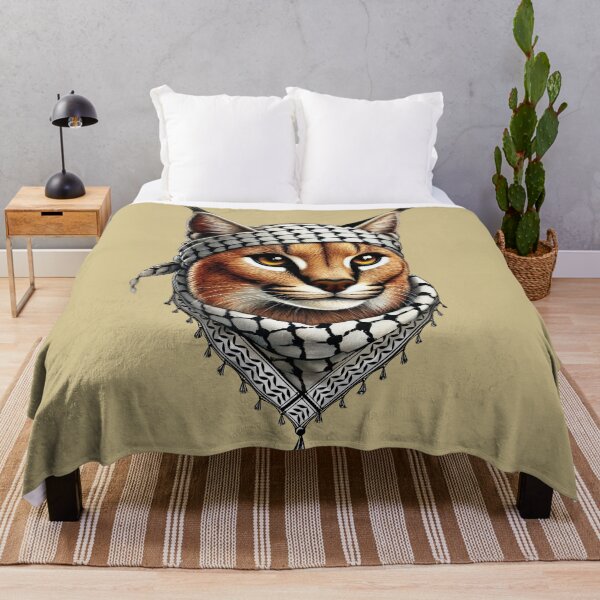 Item preview, Desert Lynx, Caracal, Palestinian Hero with Keffiyeh designed and sold by BluedarkArt.