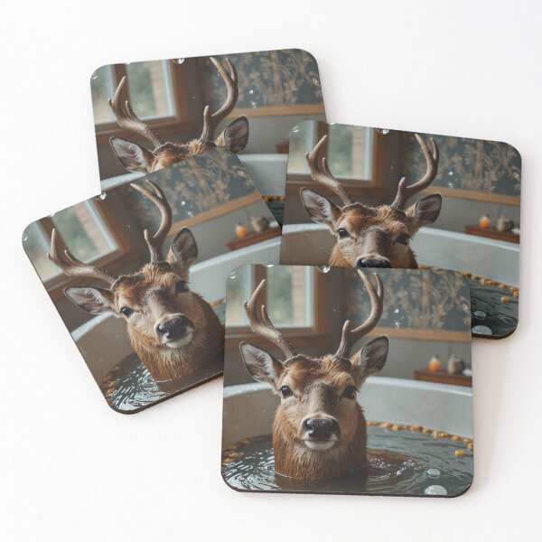 Item preview, Deer Relaxing in a Bathtub with Bubbles designed and sold by vk09.