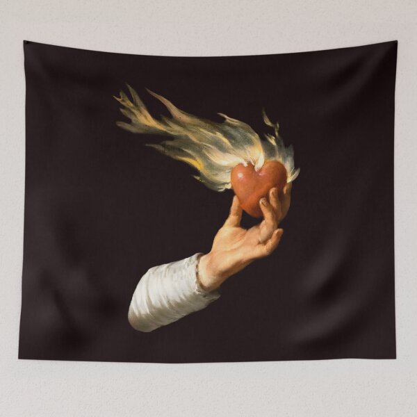 Item preview, Heart in flames painting detail designed and sold by LuksTEESred.
