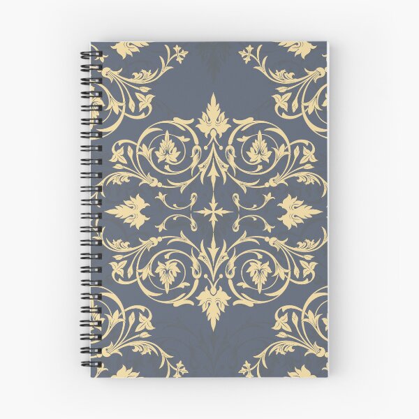Item preview, Ornate Cream Scroll on Dark Blue Texture designed and sold by Nouveaupattern.