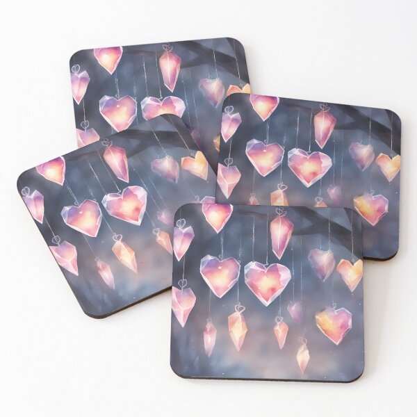 Item preview, Pink Glowing Crystal Hearts designed and sold by CalmnessbyChoice.