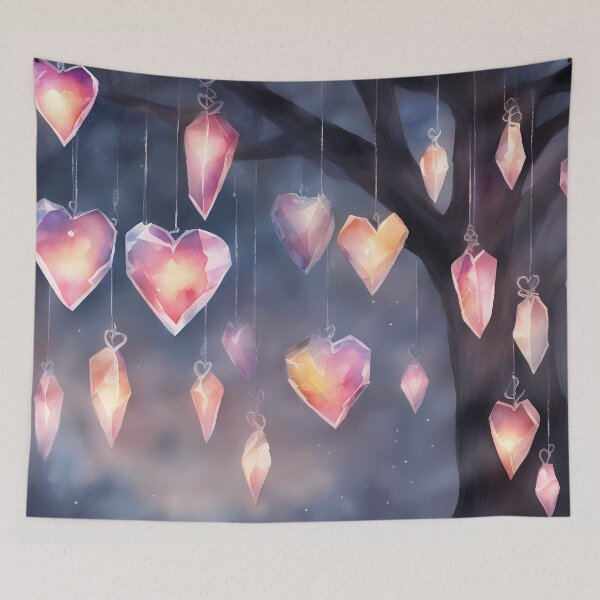 Item preview, Pink Glowing Crystal Hearts designed and sold by CalmnessbyChoice.