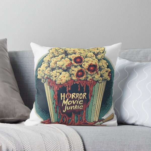 Item preview, Horror Movie Junkie – Bloody Popcorn Fan Art, Retro Gorecore Design designed and sold by casauslu.