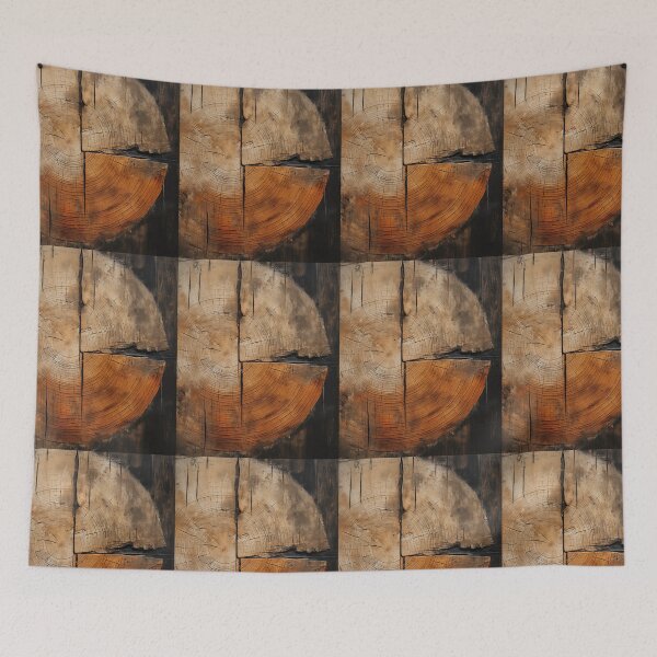 Item preview, Japandi and wabi sabi inspired natural wood texture art designed and sold by filigreedigital.